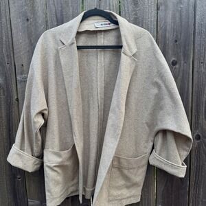 Bill Atkinson Kimono Canvas Jacket Oversized Oatmeal Beige Vintage Minimalist